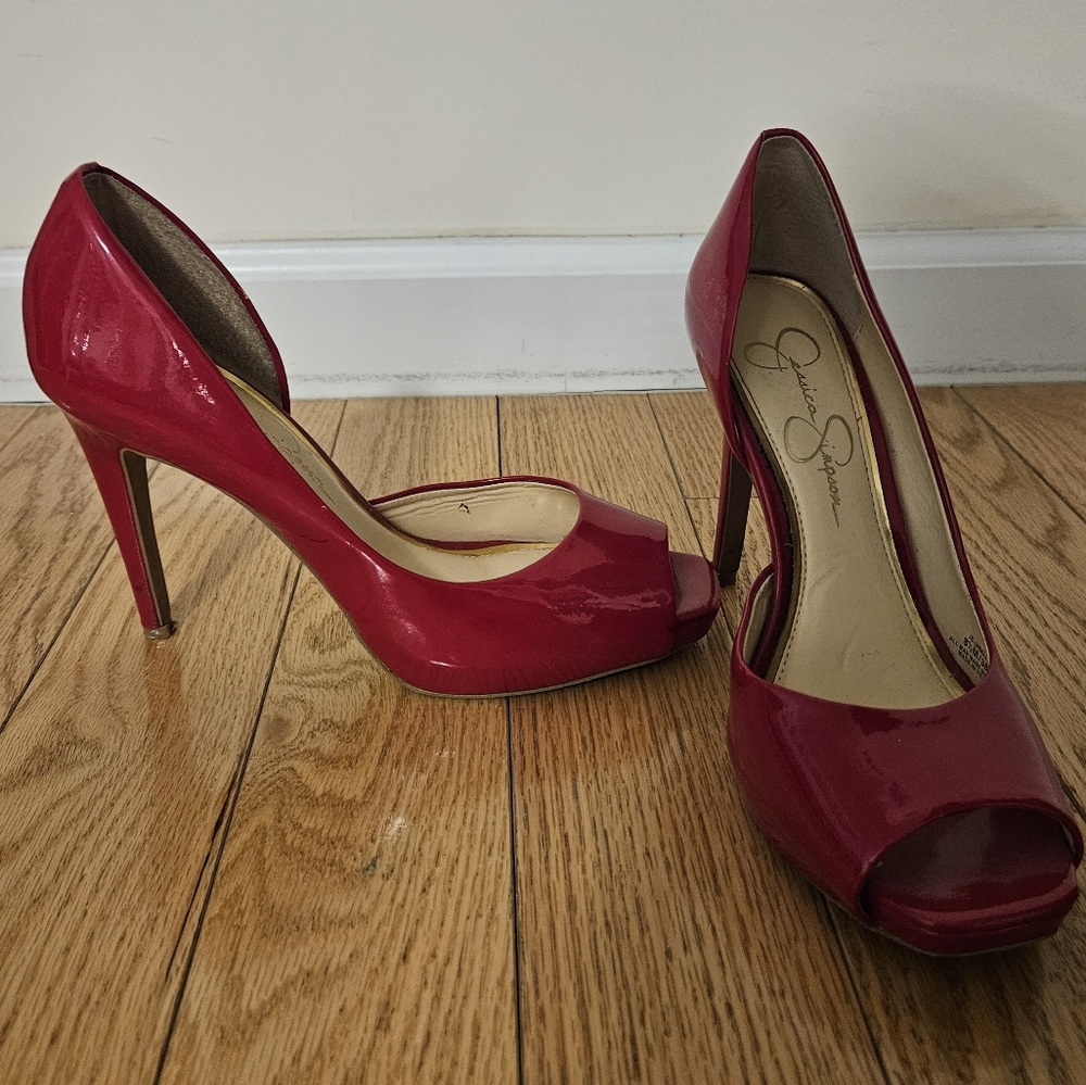 Jessica Simpson Red Open Toe Heels